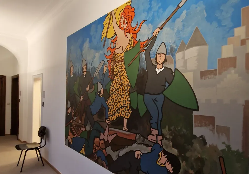 Muurschilderij op kabinet van burgemeester van Kortrijk